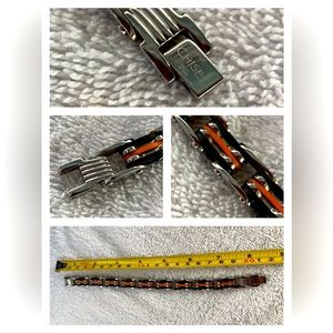 MEN'S CHISEL STAINLESS STEEL LINK BRACELET 9" Steel & Rubber